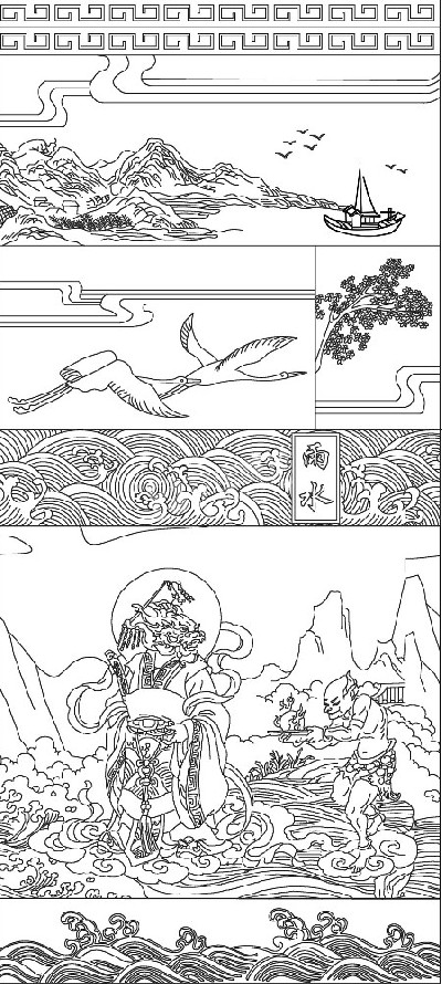 雨水浮雕雕塑原創(chuàng)手繪設(shè)計稿