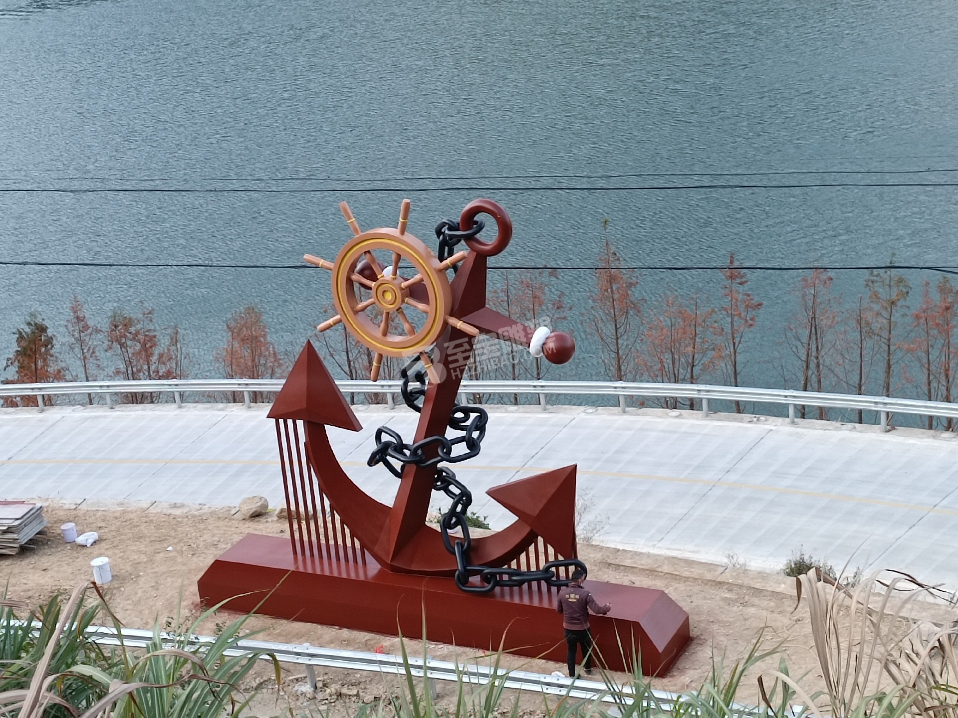 景寧縣交旅融合美麗航道及綠色低碳 渡口創(chuàng)建工程 (金 頭會渡口 )不銹鋼船錨雕塑